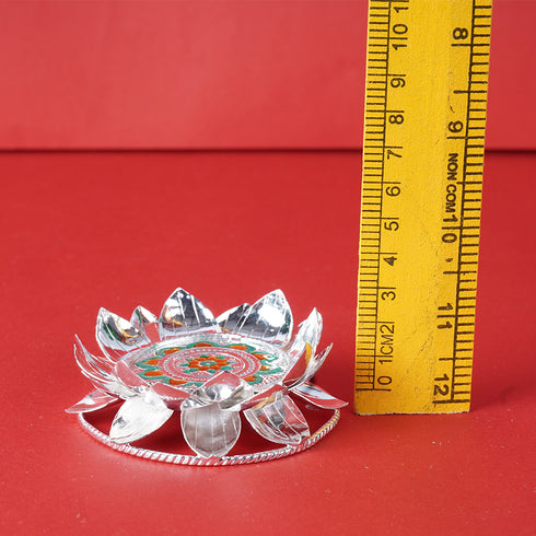 Pure Silver Designer Lotus Stand Silver Plated 59g