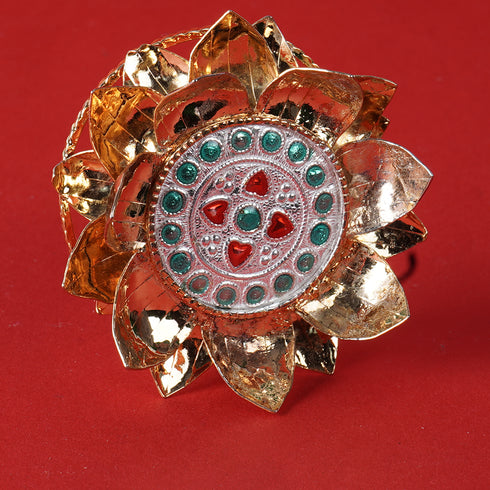 Pure Silver Lotus Stand Gold Plated 38g