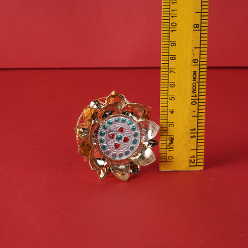 Pure Silver Lotus Stand Gold Plated 38g