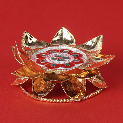 Pure Silver Lotus Stand Gold Plated 48g