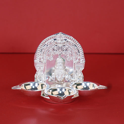 Pure Silver Venkateshwara Swamy Design Diya 77.55g