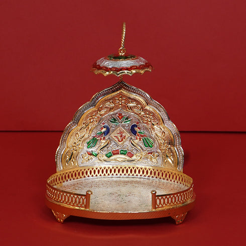 Pure Silver Peacock Design Simhaasanan Set 120g