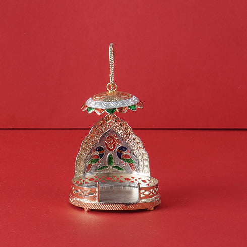 Pure Silver Peacock Design Simhaasanan Set 37g