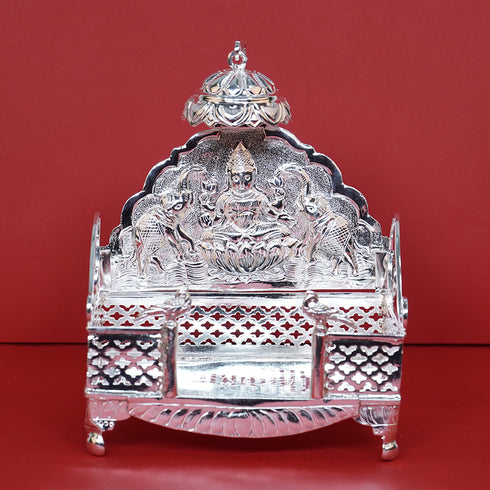 Pure Silver Laxmi Devi Designer Simhaasanan Set 370g