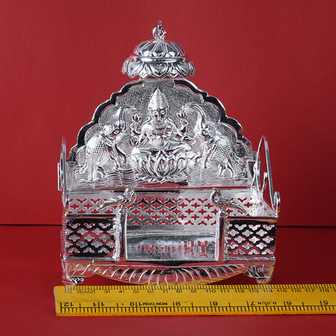 Pure Silver Laxmi Devi Designer Simhaasanan Set 370g