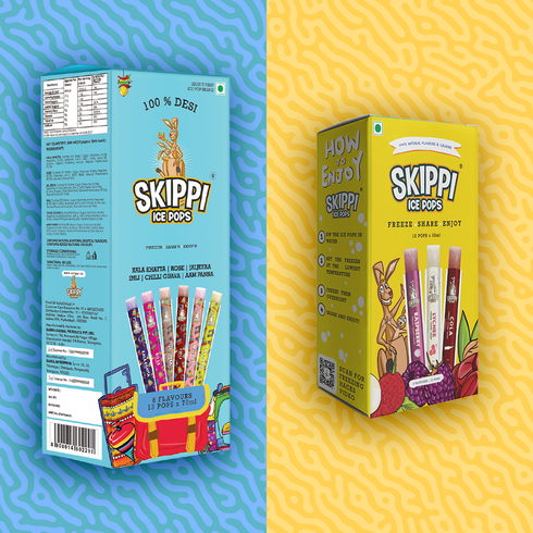 Skippi Ice Pops Aha Freedom | All Desi Box | Yellow tropical Box