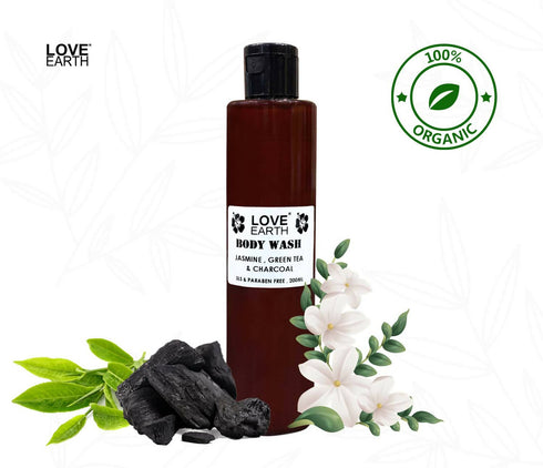 Love Earth Body Wash Jasmine | Green Tea and Charcoal