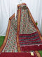 Double Ikkat Patola White With Maroon Color Saree