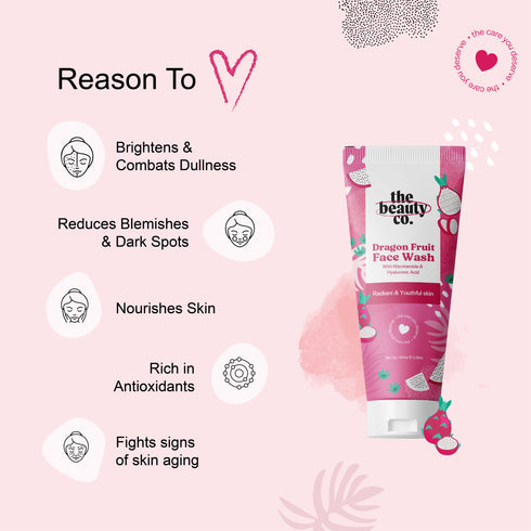 the beauty co Dragon Fruit Face Wash With Niacinamide and Hyaluronic Acid