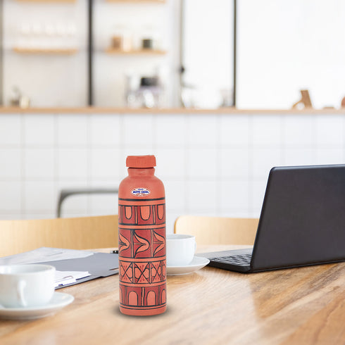 Mitticool Clay Water Bottle Abstract Cross 600 ml