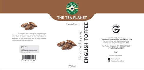The Tea Planet English Toffee Syrup 700 ml