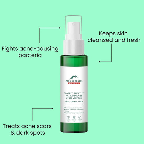 Alps Goodness Acne Control Toner for Oily Skin with Tea Tree Apple Cider Vinegar and Salicylic Acid