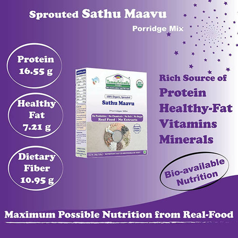 TummyFriendly Foods Organic Sprouted Sathu Maavu Porridge Mix