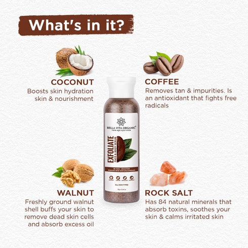 Bella Vita Organic Exfoliate Face And Body Scrub Grit 75g