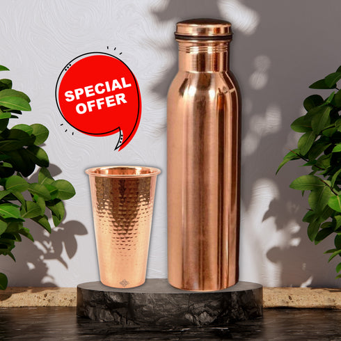Pure Copper Water Bottle - 1 Liter 35 Oz
