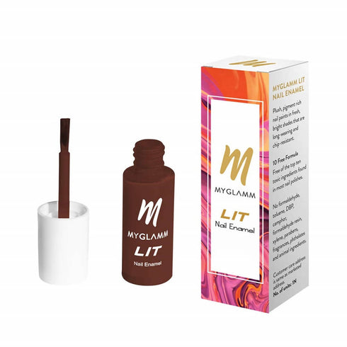 Myglamm LIT Nail Enamel | Man Eater | Pomegranate Shade 7 ml
