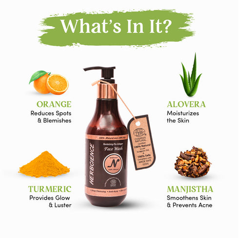 Herb Cience Collagen Skin Care Routine Face Wash 250ml Body Lotion 250ml and Face Cream 50ml