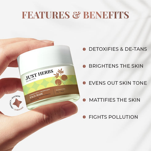 Just Herbs Vitamin C Amla & Liquorice Root Brightening Face Mask 50g