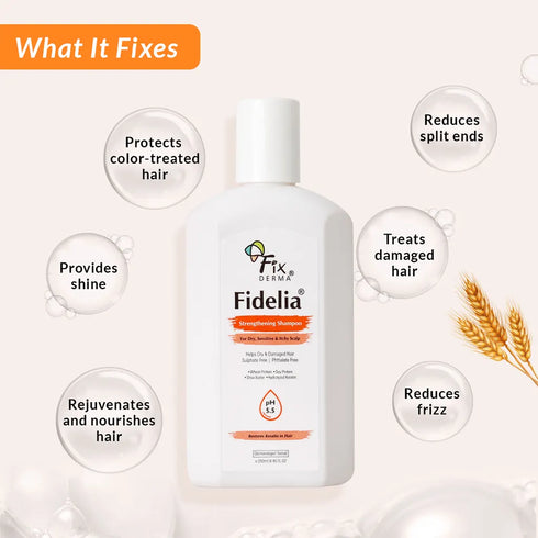 Fixderma Skincare Fidelia Shampoo For Damaged| Dry And Chemically Treated Hair