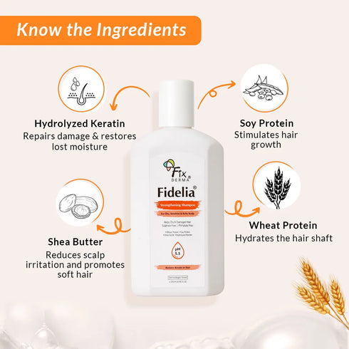 Fixderma Skincare Fidelia Shampoo For Damaged| Dry And Chemically Treated Hair