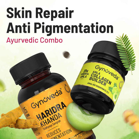 Gynoveda Natural Collagen Builder + Haridra Khanda Tablets