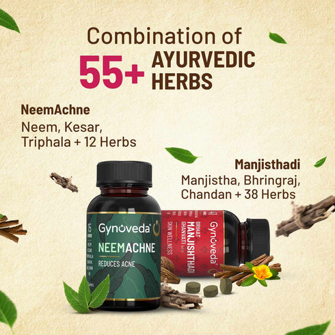 Gynoveda Ayurvedic Manjishthadi Tavlets + Neemachne Tablets