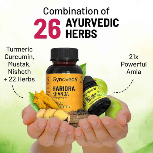 Gynoveda Natural Collagen Builder + Haridra Khanda Tablets