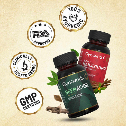 Gynoveda Ayurvedic Manjishthadi Tavlets + Neemachne Tablets