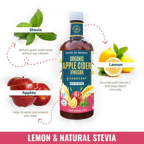 Magicleaf Organic Himalayan Apple Cider Vinegar with Lemon and Stevia 750ml
