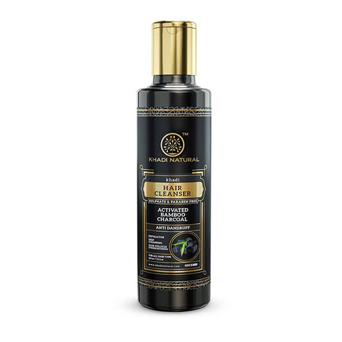 Khadi Natural Activated Bamboo Charcoal Hair Cleanser 210ml