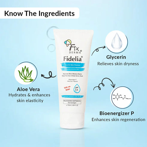 Fixderma Skincare Fidelia Face And Body Wash For Dry And Sensitive Skin