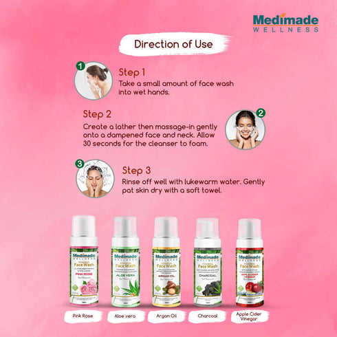 Medimade Wellness Foaming Face Wash With Pink Rose