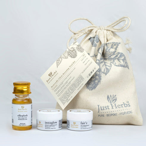 Just Herbs Ayurvedic Glow Boosting Trial Kit( Face Wash 25ml, Complexion Pack 20g, Skin Brightening Gel 15g)