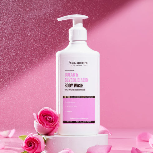 Dr. Sheth's Gulab and Glycolic Acid Body Wash 250ml