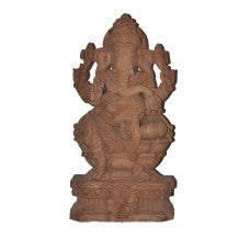 Nature Wood Lotus Ganesh