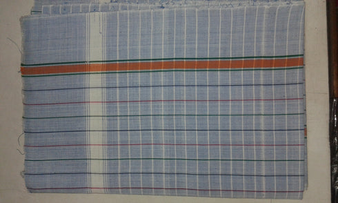 Khadi Towel With Blue Stripes