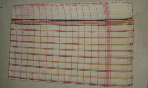 Khadi Towel With Pink Stripes