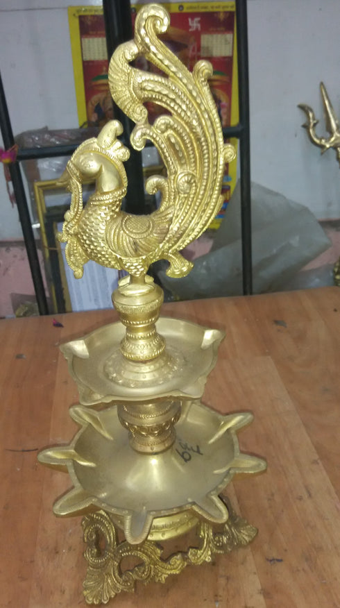 Peacock Deepam Brass Set