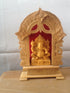 White Wood Ganesh Idol With Frame