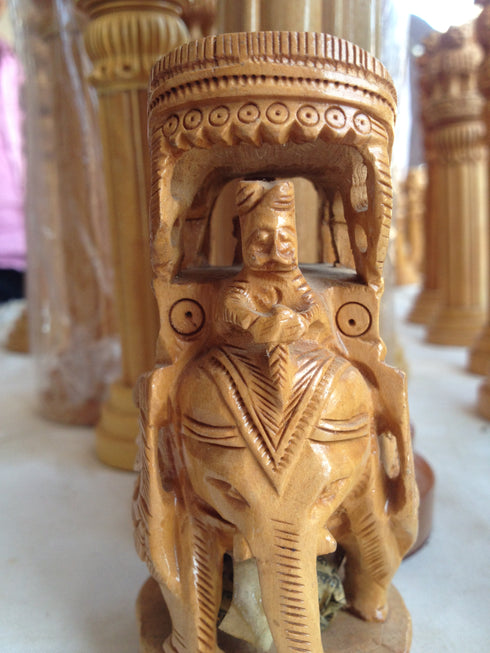 White Wood Small Elephant Statue