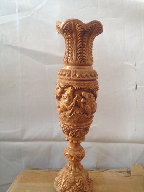 White Wood Small Flower Vase