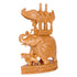 White Wooden Curved Ambary Elephant