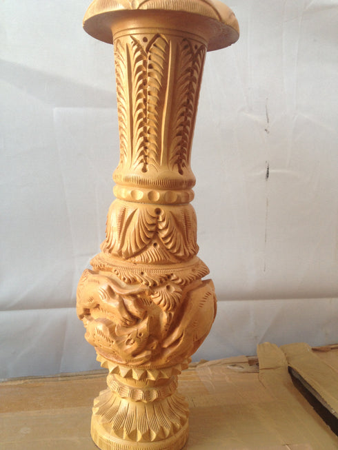 White Wood Big Flower Vase