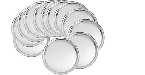 Stainless Dinner Plates Set Of 12 Pcs