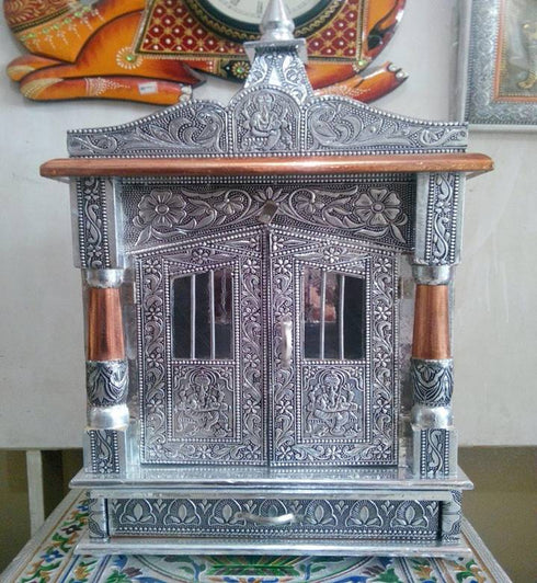 Meenakari Oxidized Temple 30cm X 20cm X 21cm