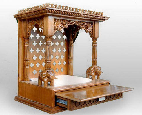 Havan Wood + Rose Wood Color Temple Without Gopura