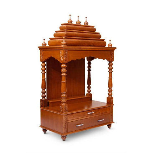 Savan Wood + Rose Wood Color Temple With One Horizontal Gopura