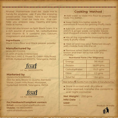 Ahalad Foods Urad Dal Vada Mix