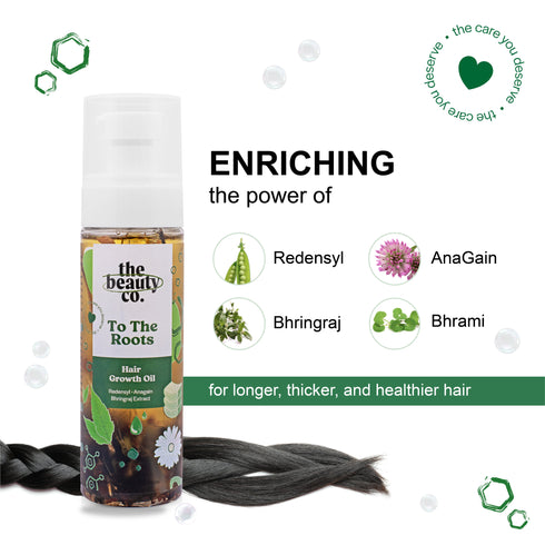 the beauty co Hair Elixir | Hair Growth Shampoo and Oil and Strawberry Coffee Scrub