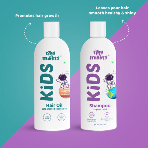 Tiny Mighty Kids Hair Nourishment Pack Hair Oil + Hair Shampoo